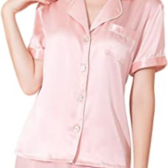 Short Sleeve Mulberry Silk Pajama Set